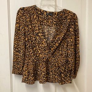 Zara leopard print blouse, size medium, so chic